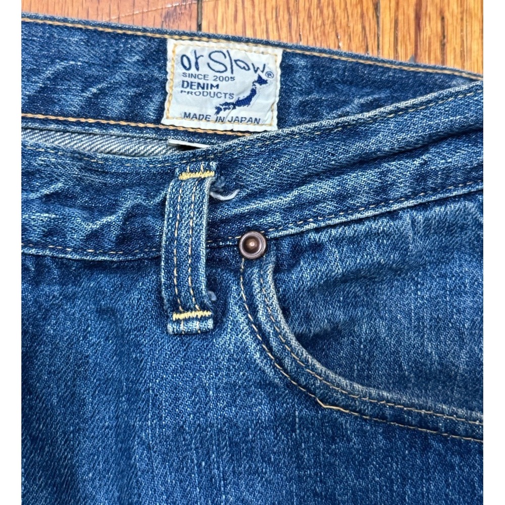 OrSlow Women's Selvedge Blue Denim Jeans Made In Japan Baggy Size 4 Large 30x30